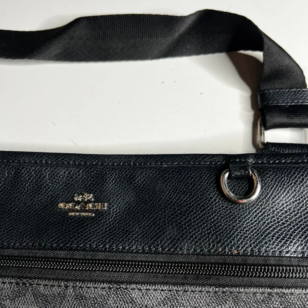 Coach Signature Canvas Crossbody Bag Charcoal Black F28456 Mens Messenger